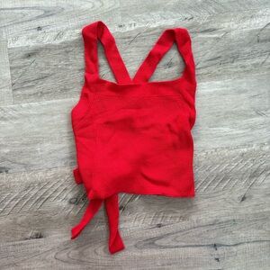 Wilfred Bright Red Knit Backless Top